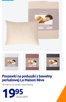 Poszewki na poduszki z bawełny perkalowej La Maison Rêve 2-pak 70x80 cm promocja w Action
