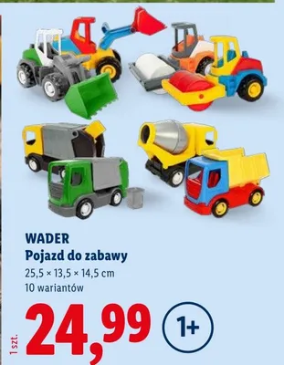 Pojazd do zabawy Wader 25,5x13,5x14,5cm 10 wariantów promocja w Lidl