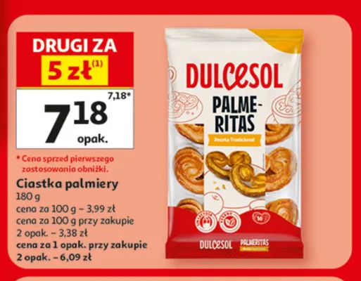 Ciastka palmieri Dulcesol promocja w Auchan