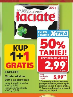 Masło ekstra Łaciate promocja w Kaufland