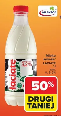 Mleko świeże ŁACIATE promocja w Carrefour