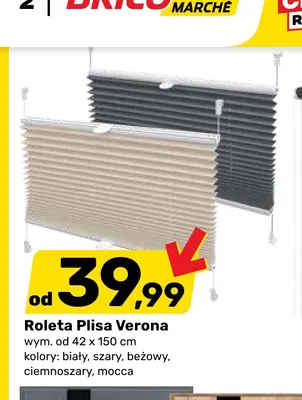 Roleta plisa Verona biały promocja w Bricomarche