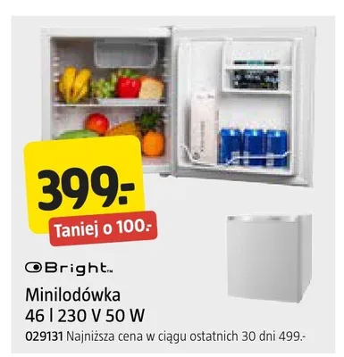 Minilodówka Bright 46l 230V 50W promocja w Jula