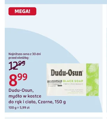 Mydło w kostce do rąk i ciała czarne Dudu-Osun promocja w Rossmann