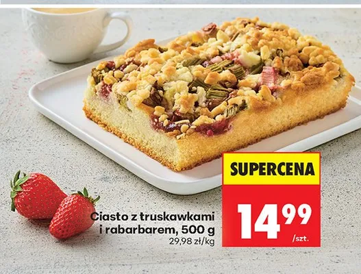Ciasto z truskawkami i rabarbarem promocja w Biedronka
