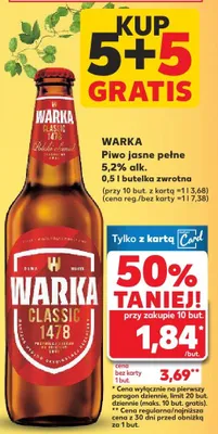 Piwo pełne Classic 5,2% alk. promocja w Kaufland