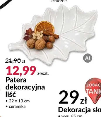 Patera dekoracyjna liść promocja w Salony Agata