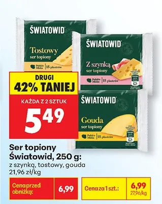 Ser topiony z szynką Światowid promocja w Biedronka