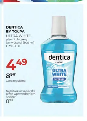Płyn do higieny jamy ustnej Dentica by Tołpa Ultra White promocja w Drogerie Jawa