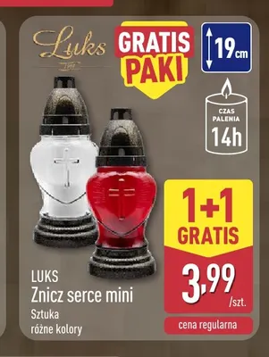 Znicz serce mini Luks promocja w Aldi