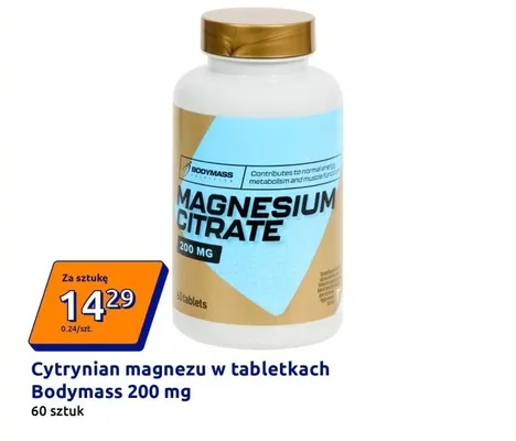 Cytrynian magnezu w tabletkach 200 mg promocja w Action