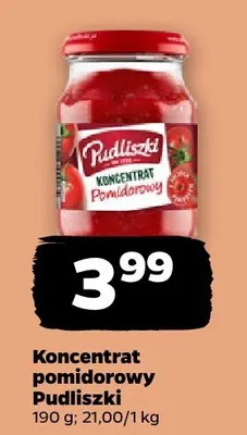 Koncentrat pomidorowy Pudliszki promocja w Netto