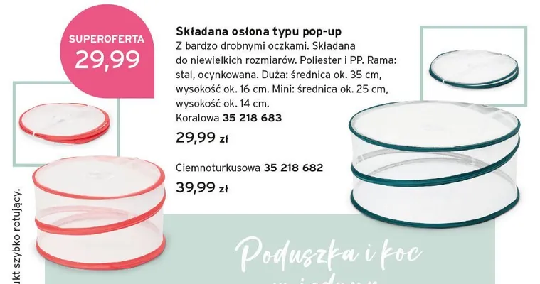 Składana osłona typu pop-up koralowa promocja w Tchibo
