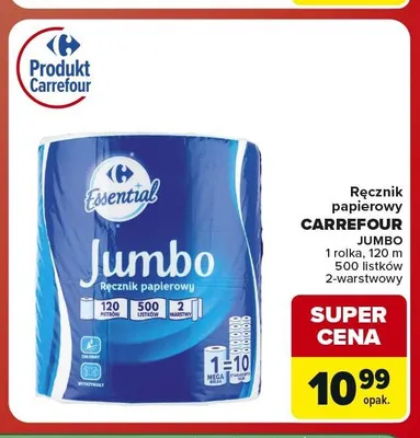Ręcznik papierowy Carrefour Jumbo promocja w Carrefour Market