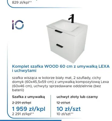 Uchwyt czarny IO promocja w Blu Salony Łazienek