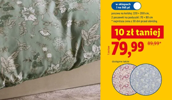Pościel satynowa z bawełny 220×200cm promocja w Lidl