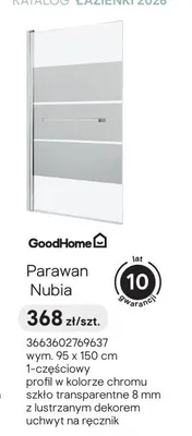 Parawan nawannowy GoodHome Nubia z lustrzanym dekorem 95x150 cm promocja w Castorama