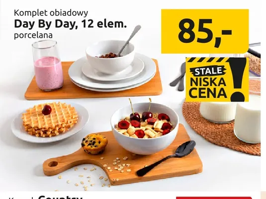 Komplet obiadowy Day By Day 12 elementów promocja w Black Red White