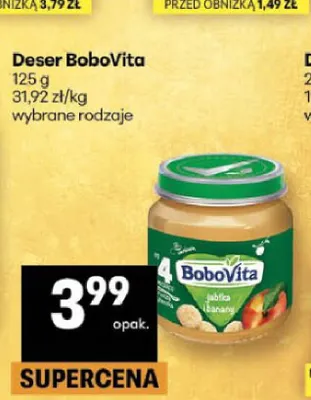 Deser jabłka i banany BoboVita promocja w Delikatesy Centrum