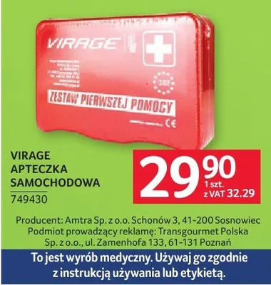 Apteczka samochodowa Virage promocja w Selgros