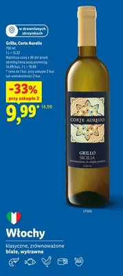 Wino białe Grillo Corte Aurelio promocja w Lidl