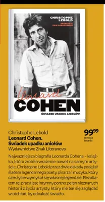 Książka Leonard Cohen. Świadek upadku aniołów Christophe Lebold promocja w Empik