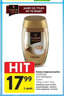 Kawa rozpuszczalna Planteur des Tropiques Crema promocja w Intermarche