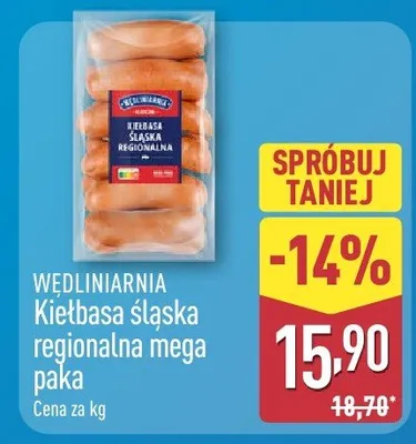 Kiełbasa śląska regionalna mega paka promocja w Aldi