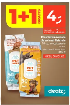 Chusteczki nawilżane dla zwierząt Naturelle promocja w Dealz