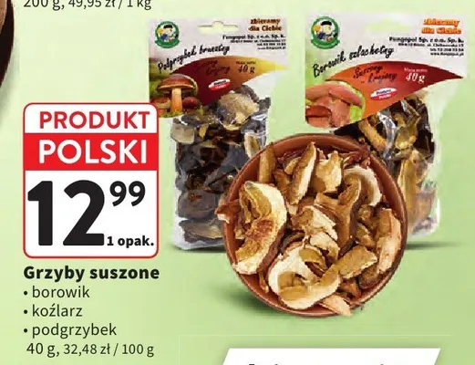 Grzyby suszone koźlarz promocja w Intermarche