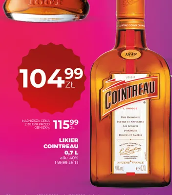 Likier Cointreau promocja w Duży Ben
