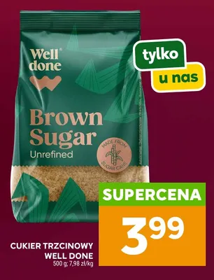 Cukier trzcinowy Well Done promocja w Stokrotka