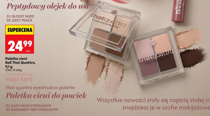 Paletka cieni Bell That Quattro 01 Daily Nude Eyeshadow promocja w Biedronka