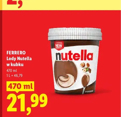 Lody Nutella w kubku Ferrero promocja w Lidl