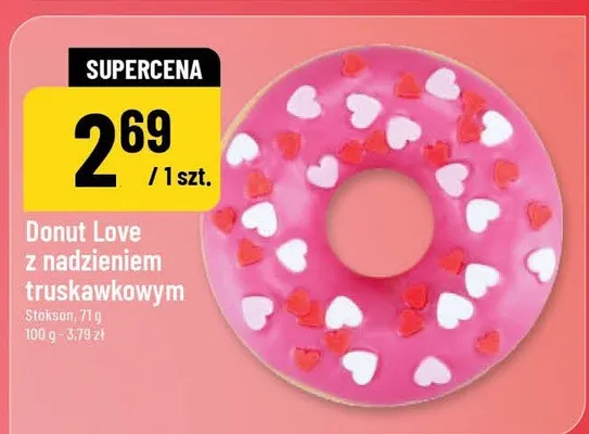 Donut Love z nadzieniem truskawkowym promocja w POLOmarket