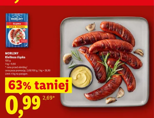 Kiełbasa śląska Morliny promocja w Lidl