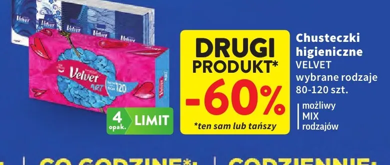 Chusteczki higieniczne Velvet promocja w Intermarche