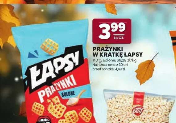 Prażynki w kratkę Łapsy solone promocja w Stokrotka