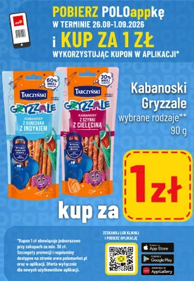 Kabanosy Gryzzale Tarczyński promocja w POLOmarket