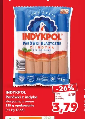 Parówki z indyka z serem Indykpol promocja w Kaufland