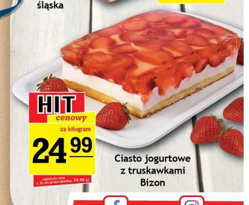 Ciasto jogurtowe z truskawkami Bizon promocja w Gram Market