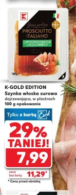 Szynka włoska surowa dojrzewająca w plastrach promocja w Kaufland
