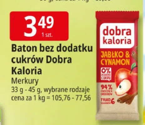 Baton bez dodatku cukrów Dobra Kaloria promocja w Leclerc