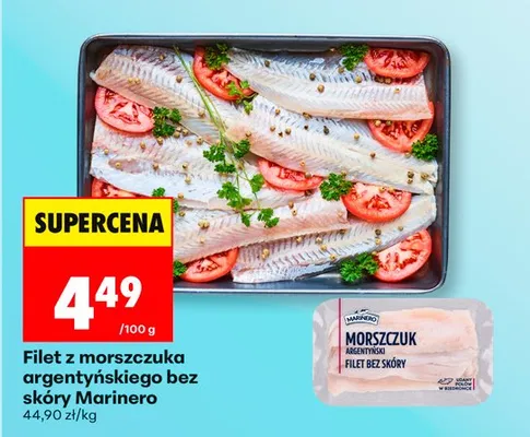 Filet z morszczuka argentyńskiego bez skóry Marinero promocja w Biedronka