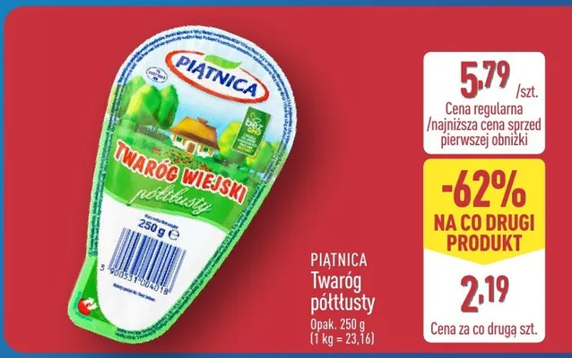 Twaróg półtłusty promocja w Aldi