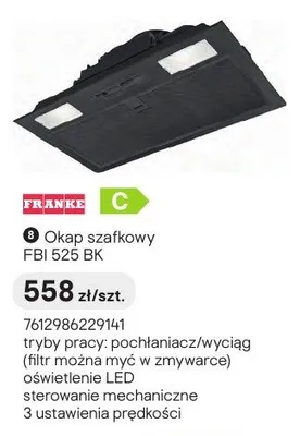 Okap szafkowy FRANKE FBI 525 BK promocja w Castorama