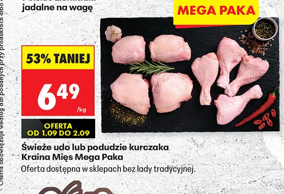 Świeże podudzie z kurczaka Kraina Mięs Mega Paka promocja w Biedronka