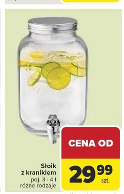 Słoik z kranikiem 3-4l promocja w Carrefour
