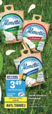 Serek twarogowy Almette z chrzanem Hochland promocja w Delikatesy Centrum