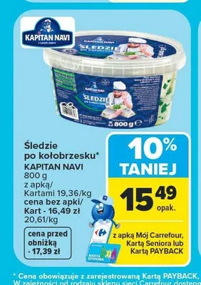 Śledzie po kołobrzesku Kapitan Navi promocja w Carrefour Market